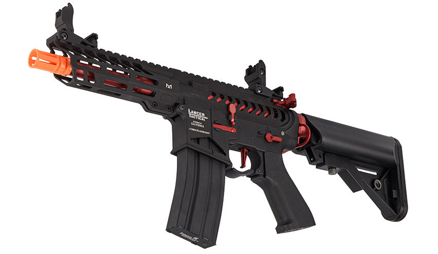 Lancer Tactical Low FPS Enforcer Needletail Skeleton M4 Airsoft Rifle - Black & Red