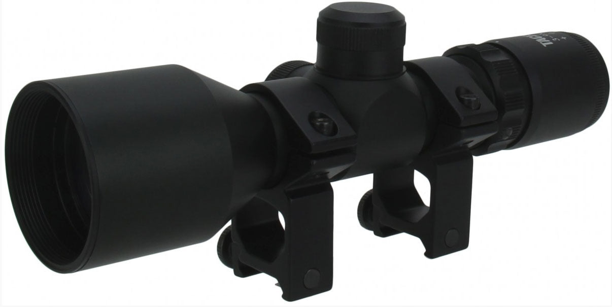 TACFIRE 3-9x42 Compact Scope / P4 Reticle With Set Of Rings - Black - TACFIRE