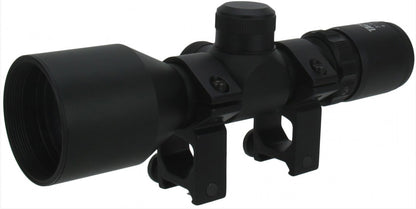 TACFIRE 3-9x42 Compact Scope / P4 Reticle With Set Of Rings - Black - TACFIRE
