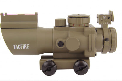 TacFire 4x32 Prismatic Tri Illuminated Scope - Horseshoe Reticle - FDE - TACFIRE