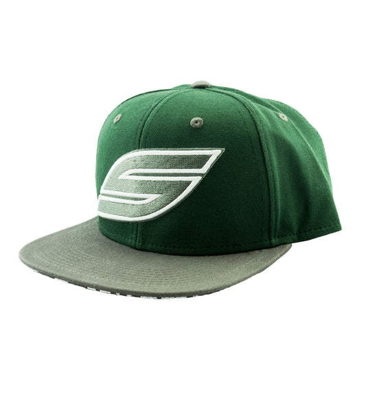 Social Paintball Snapback Hat Charcoal &quot;S&quot; Logo - Forest Green - Social Paintball