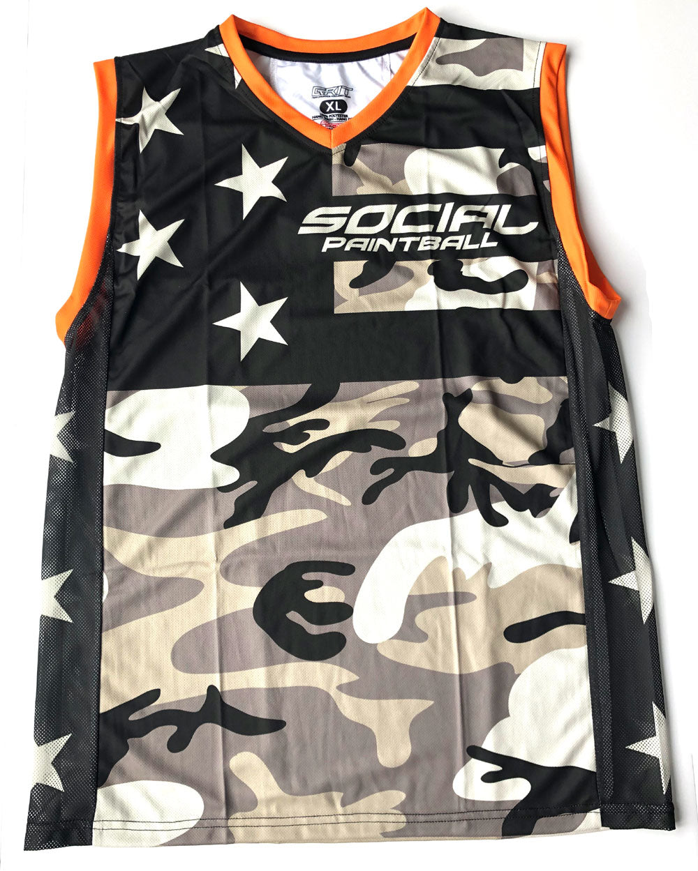 Social Paintball Grit Sleeveless Jersey - American Camo - X-Large - Social Paintball