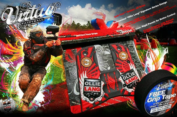 Virtue Ollie SoftTact&trade; .45 Grip - Red- Free Grip Tape - Virtue