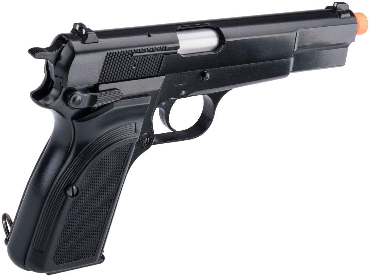 We Tech New Version Hi-Power Gas Blowback Airsoft Pistol - Black