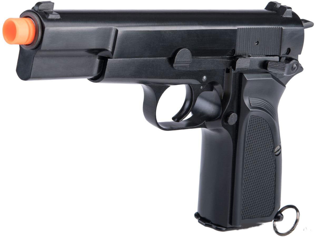 We Tech New Version Hi-Power Gas Blowback Airsoft Pistol - Black