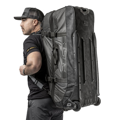 Push Paintball Division 1 Large Roller Gearbag w/ Black Backpack Strap Kit